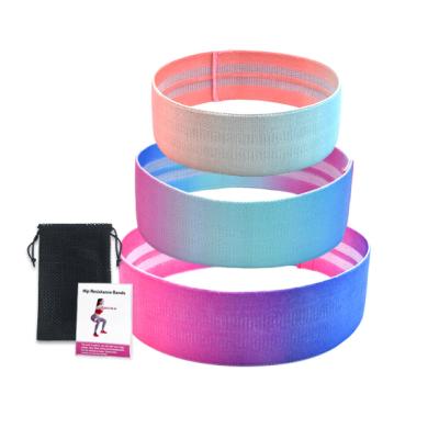 China Durable Non Slip Elastic Fabric Resistance Band Fitness Hip Booty Band Set For Body Workout for sale