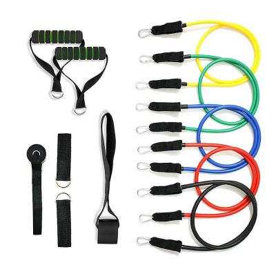 China Wholesale 2021 Yoga Exercise Workout Fitness Gym Pull Up Set 11 Piece 11 Pcs Resistance Bands Tube for sale