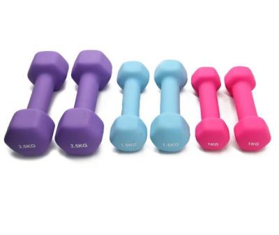 China Portable PVC Neoprene Vinyl Portable Plastic Dumbbell Mute Bell For Woman Yoga Gym Use for sale