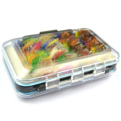 China Fishing Tackle Storage Box 64pcs Fishing Tackle Box Leurre De Peche Hooks Fly Fishing Accessories Set Lure Hooks Kit Pesca Saltwater Fly Fishing With Feather for sale