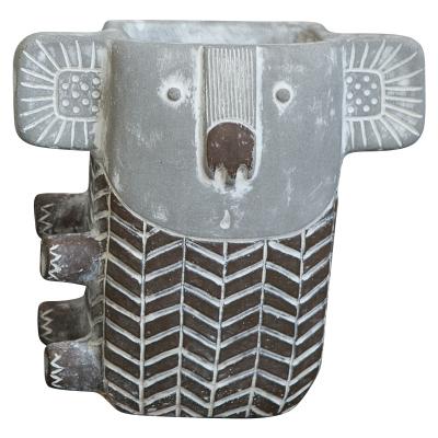 China Good Price Factory Wholesale Cement Flowerpot Cute Koala Shape Cement Planter for sale