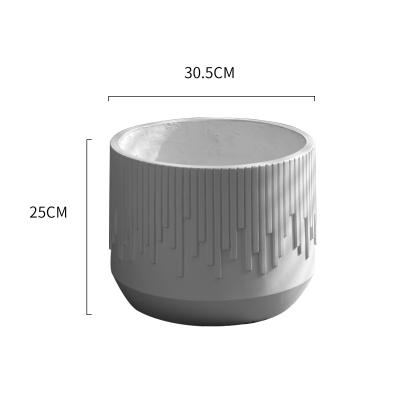 China Eclectic fiberglass flower pots in the floor modern simple outdoor flowerpot fashion flowerpot villa hotel flowerpot creative for sale