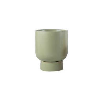 China Ceramic Plant Plant Outlet Garden With Tray Morandi Nordic Style Ceramic Flower Pot for sale