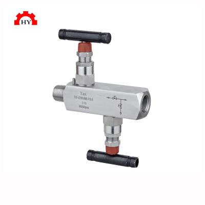 China General Stainless Steel 3000psi X Male 3000psi X Female Water 2 Way Valve Manifold for sale