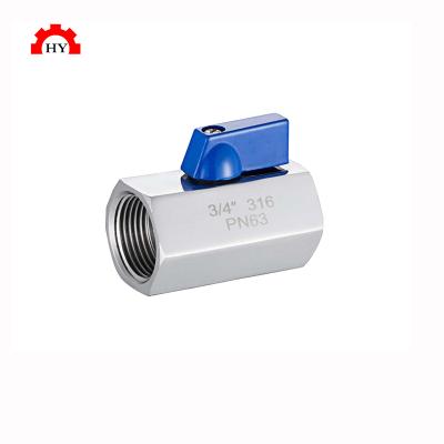 China General 304 Stainless Steel Ball Valve Mini F/M Threaded End PN63 Mini Ball Valve for sale