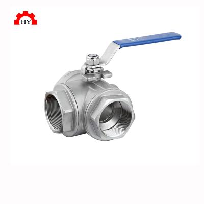 China General Stainless Steel Three Way Manual Handle Faucet Factory Price Thread Internal Ball Valve for sale