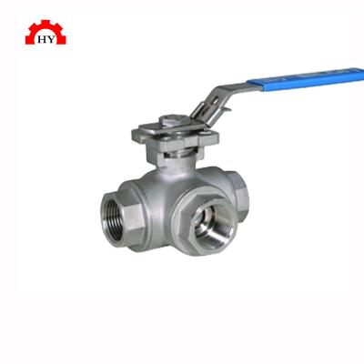 China Three way ball valve threaded sealed three way general ball valve 304 2 inch pressure height ball valve for sale