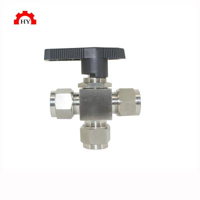 China General 1/4 OD Stainless Steel Instrument 3000psi High Pressure Ball Valve Three Way Ball Valve for sale