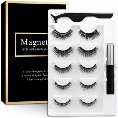 China Easy To Use 5 Pairs Magnetic Eyelash With Natural Look No Glue Needed Magnetic False Lashes for sale