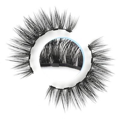 China Natural Soft Hot Selling Magnetic Lashes Packaging Cotton Strip False Eyelash Super Soft Black Burrow for sale