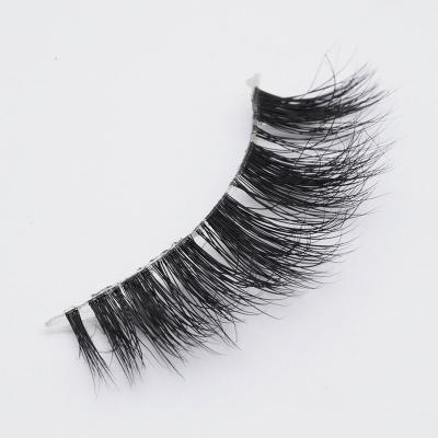 China Gently Create Your Own Cheap High Quality Natural Faux Silk Lashes Clear Strip 3d Mink Eyelashes for sale