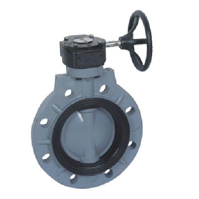 China General DF910-U UPVC, DF910-U CPVC, DF910-P FRPP Series Worm Wheel Anti-Corrosion Plastic Butterfly Valve for sale