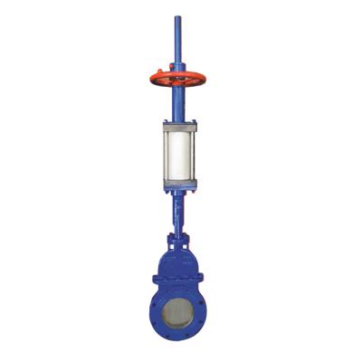 China General QZ-DXZ47 series cast iron, carbon steel, Non-rising type pneumatic knife stainless steel stem gate valve for sale