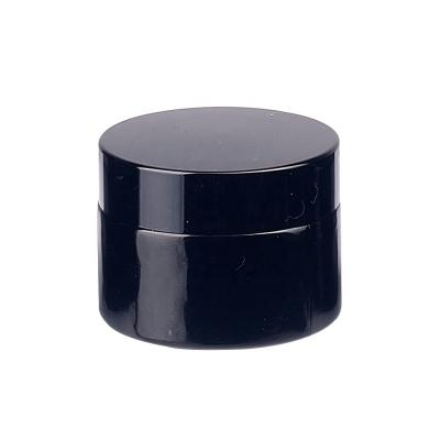 China Cosmetic 1 oz 30ml black glass cosmetic jar hand cream jar empty glass jars for sale