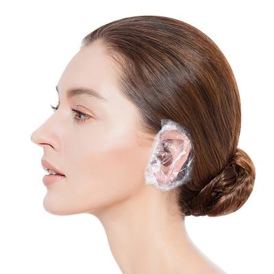 China Stocked 200 Pack Disposable Ear Covers For Shower Plastic Waterproof Shower Ear Covers Ear Protectors For Hair Dye Hair Dryer, Bathing for sale