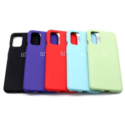 China Anti-drop Original Oneplus 8T Liquid Silicone Soft Case For One 8t Slim Soft Back Cover Plus One Plus 8T 10 Color for sale