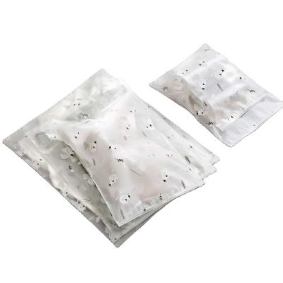 China Disposable Travel Frosted Clothes Storage Bags Vacuum Bags For Shoes Makeup Underwear Zipper Lock Self Seal Wardrobe Home Storage Bags for sale