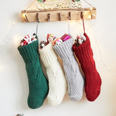 China Antibacterial Wool Furnishings Wall Decoration Knitting Candy Bag Pouches Gift Set Bag Pouches Ornament Christmas Socks Set for sale