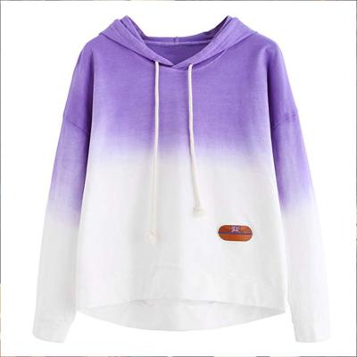 China Casual Women Long Sleeve Hoodie Sweatshirt Colorblock Tie Dye Print Anti-Shrink Full Drawstring Hoodies for sale