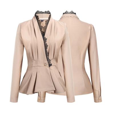 China Waterproof 2021 Hot Selling Ladies Blazer Ladies Ruffles Elegant Office Womens Blazer Custom Made Solid Blazer Women s Suit for sale