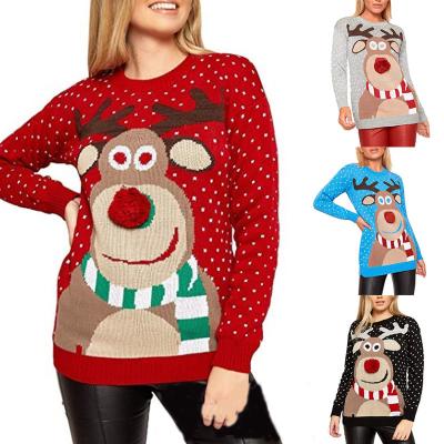 China Winter Anti-Shrink Clothes For Women Merry Christmas Sweater Women Deer Sweater Knit Women's Sweaters for sale