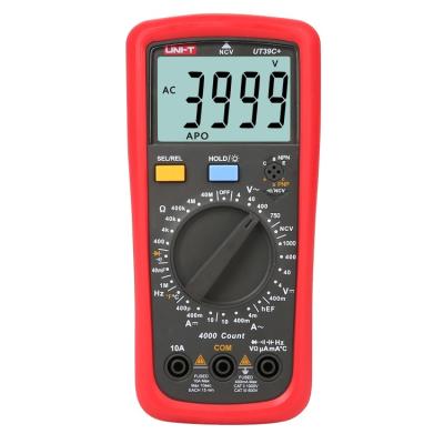 China Hot Sale UT39A+ UNIT UT39A+ Range Tester 1000V 10A AC DC Temp /Frequency/HFE/NCV Test Digital Multimeter for sale