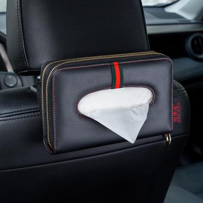 China Wholesale high quality custom made minimalist restaurant and car leather zipper paper tissue box for sale