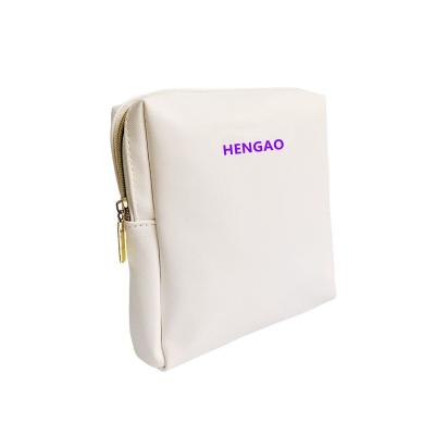 China Small MOQ fashion square PU square logo cosmetic bag makeup cosmetic bag custom made large capacity for sale