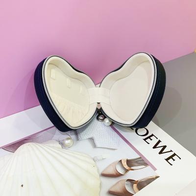 China Mini Leather Heart Shaped Jewelry Box Jewelry Box Gift Box for sale