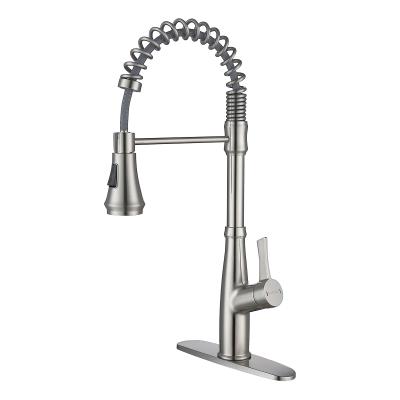 China Thermostatic Faucets Chrome Plated Copper Sink Mixer Tap Single Handle Pull Out Kitchen Faucet for sale