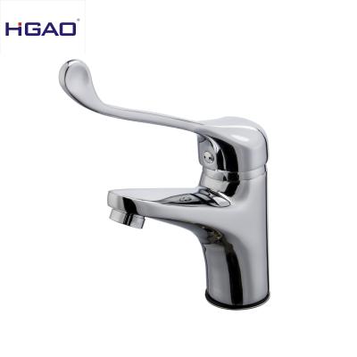 China Thermostatic Deck Mount Laboratory Hospital Faucets Single Hole Taps Brass Long Handle Faucet Elbow Contact Basin Medical Water Faucet for sale