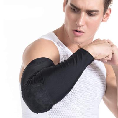 China Compression Non-slip Honeycomb Elbow Knee Pad Elastic Training Brace à venda