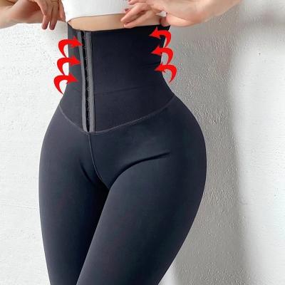 China Logo Waist Yoga Pants Waist Trainer Corset Leggings Women Fitness Wear Breathable Custom Tight Slim Trimmer Compression Waist Trainer Te koop