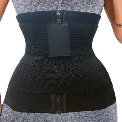 China Steel Boned Latex Waist Trainer 7 Breathable Custom Made Abdominal Compression Waist Trainer OEM Logo Tummy Wrap Waist Trimmer Tops for sale