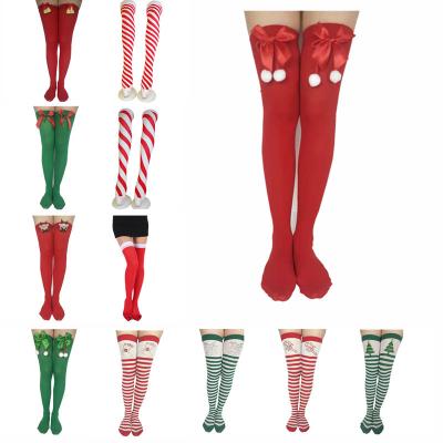 China QUICK DRY Christmas ornaments striped stocking socks Christmas decorations long high socks for girls striped knee socks navidad Christmas 2020 à venda