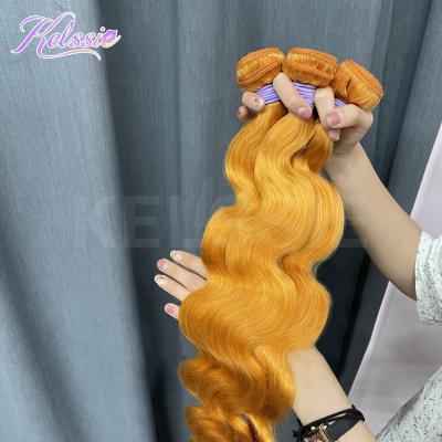 China Silky Straight Remy Forte Body Wave Bundles With Closure Orange Blonde Remy Hair 3 4 Bundles With Closure Brazilian Hair Weave Bundles USA Fast for sale