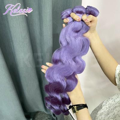 China Silky Straight Wave Kelssie Can Customize Purple Hair Bundles With Closure Remy Brazilian Straight Purple Colored Hair Bundles With Headband for sale