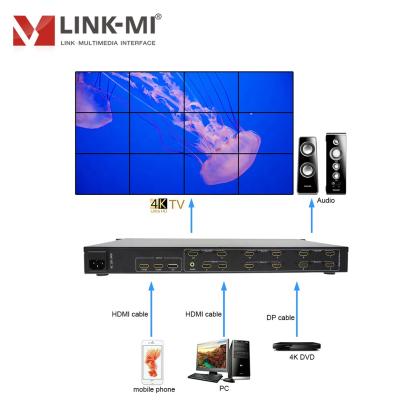 China LINK-MI UHD 3X4 3x3 3x2 4K2K Video Wall Controller 3840x2160 Mobile Wall Signal Output LM-TV12-4K2K + HDMI + DP Input 12 HDMI for sale