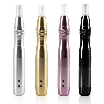 China Anti-puffiness Wireless 7 Colors LED Photon Electric Skin Care Derma Pen a6 Microneedling Dermapen for sale