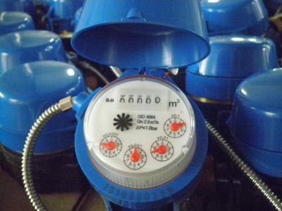 China 5 Wheels Single Jet Water Meter With Pulse Output , Dry Dial Vane Wheel Water Meter for sale