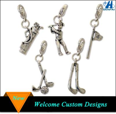 China Fashionable Customized Size Golf Charms Golf Bag Charms Wholesale Sports Clubs Golf Club Wine Pendant Charms for sale