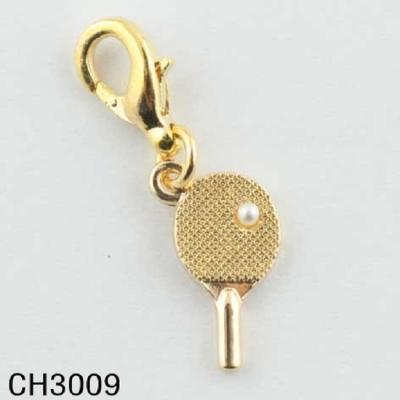 China Wholesale Lead China Tennis Racket Sports Teams Charms Zinc Alloy and Nickel Free Charms Supplier 14k Gold for sale