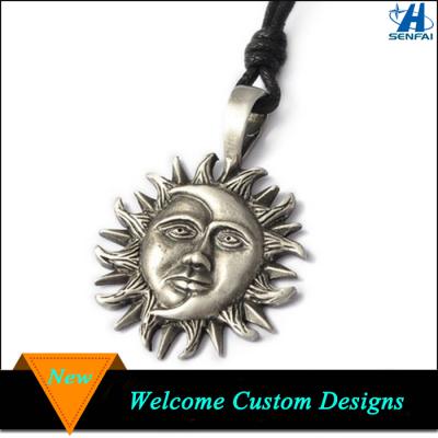 China Alibaba Fashionable Antique Silver Porcelain Moon And Sun Pendant For Necklace for sale