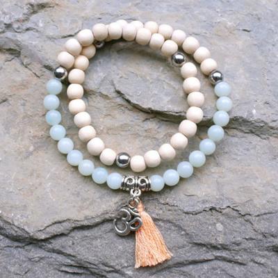 China Trendy Accessories For Women Custom Bead Yoga Bracelet With Tassel Charm for sale