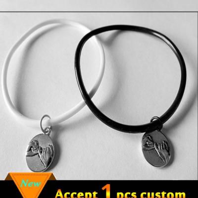 China 2015 ALLOY fashion little finger promise silicone bracelet friendship charm bracelet for sale