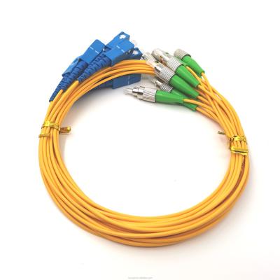 China FTTH 3m (10ft) SC To FC Fiber Patch Tie Simplex SM Single Mode Optical Jumper Cable For Network for sale