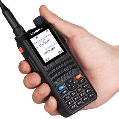 China Compatible UHF VHF Police Walkie Talkie With Black Color Display Military Two Way Radio 1500mAh for sale