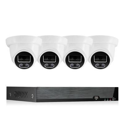 China Outdoor/indoor IP night vision 4ch 3mp 5mp 8mp color macrophone kit POE NVR CCTV motion detection security camera system poe for sale