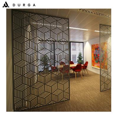 China Powder Coated Interior Decorative Room Divider Panel Folding Laser Cut Metal Screen for sale