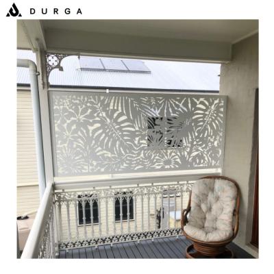 China Durga Hot Sale Decorative Room Powder Coated Partition Panel Folding Divider Laser Cut Metal Screen for sale